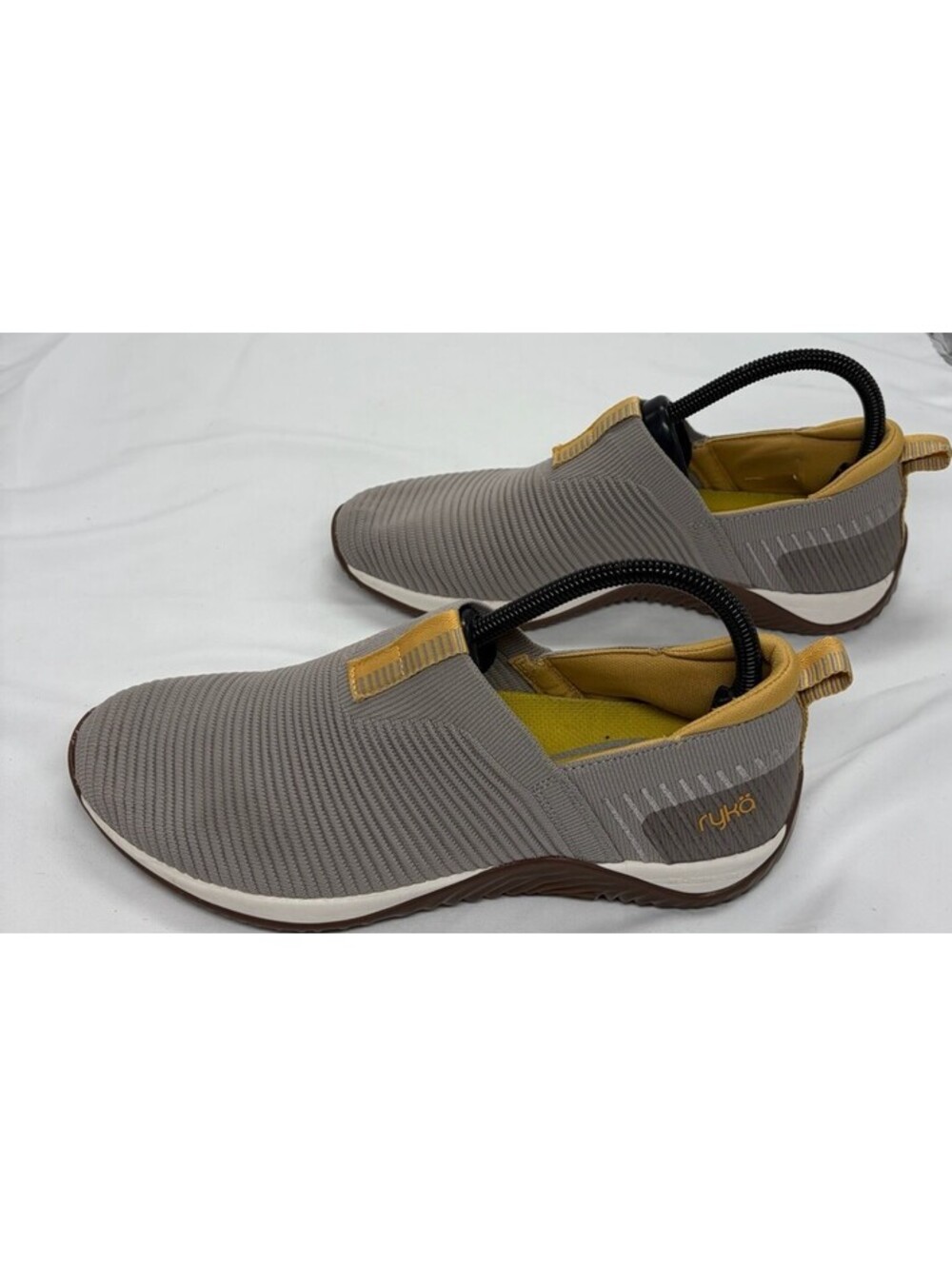Ryka Echo Knit Slip On Sneakers Comfort Gray Fabric Slip on Womens Size 9.5 M